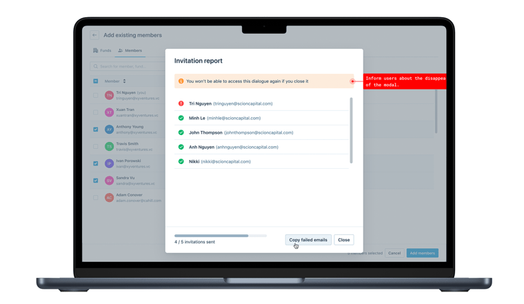 Ability to copy fund users from previous funds to new funds - Figure 5