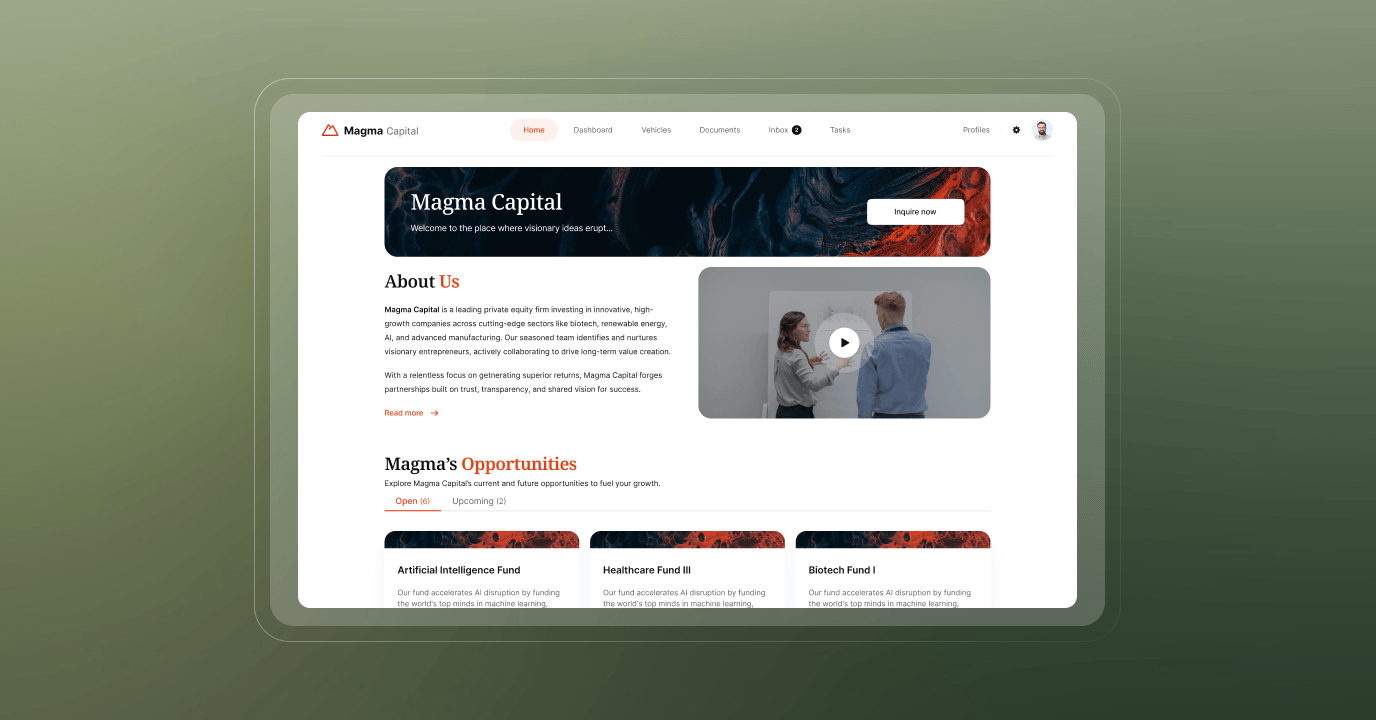 Anduin portal customizable landing page