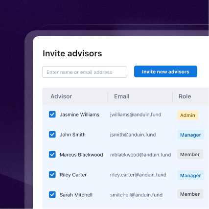 Invite key RIA contacts in a few clicks